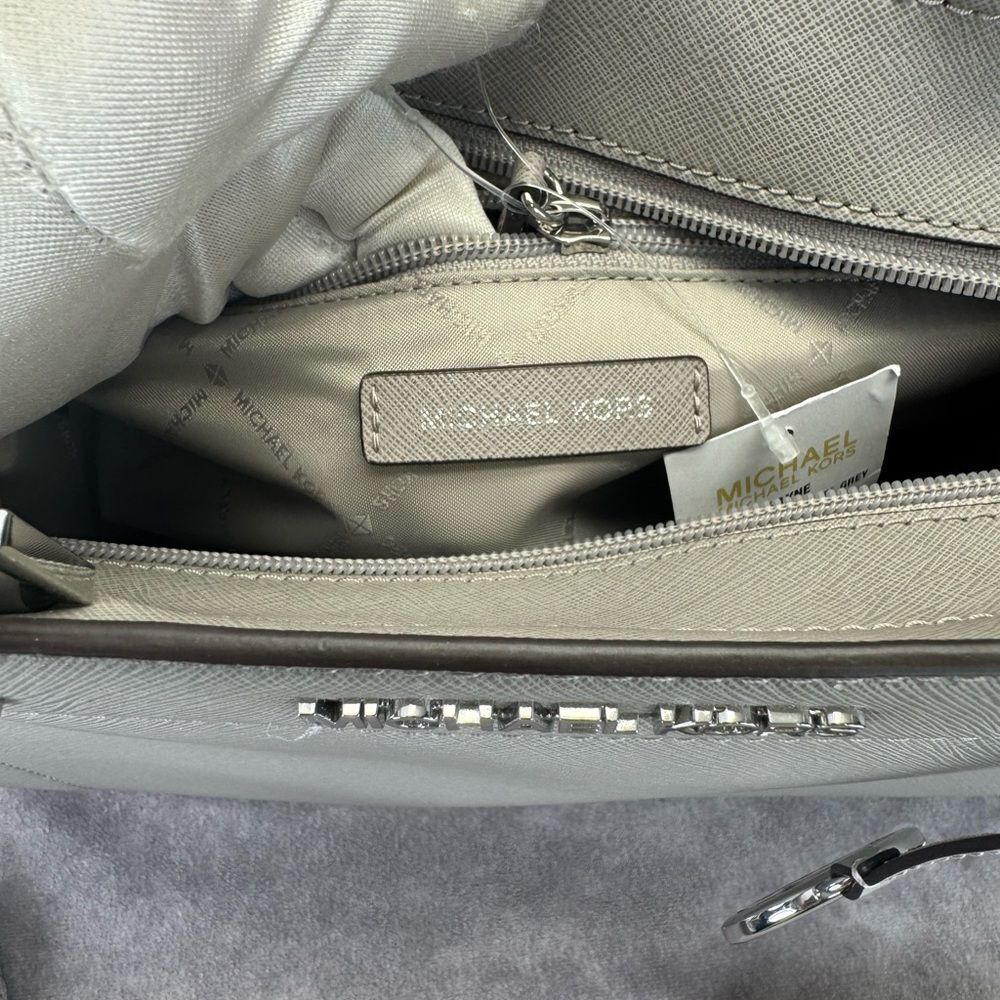 Michael Kors NWT Gray Medium East West Rayne Leather Handbag - Picture 11 of 11